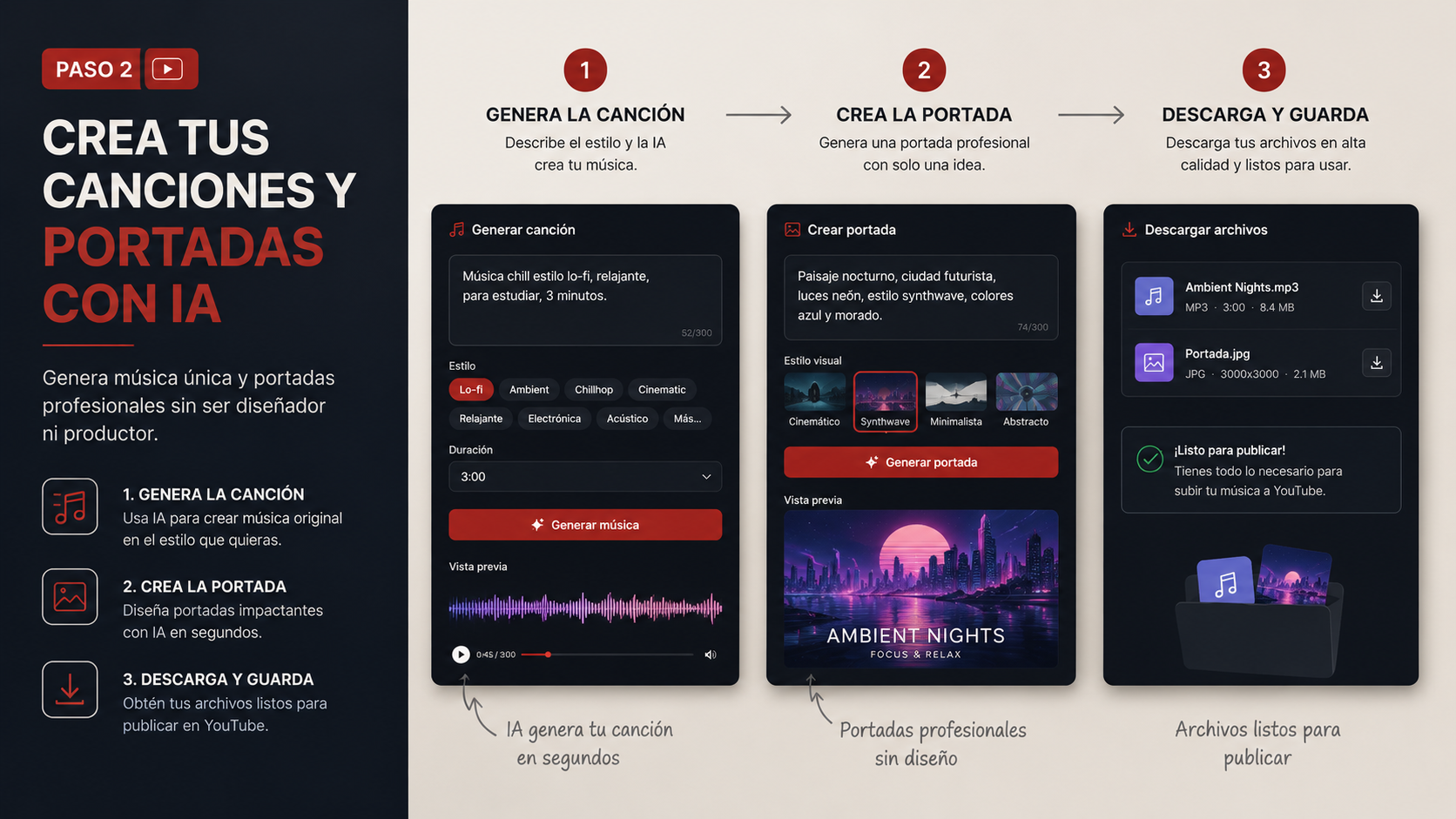 Paso 2: genera canciones y portadas profesionales utilizando inteligencia artificial